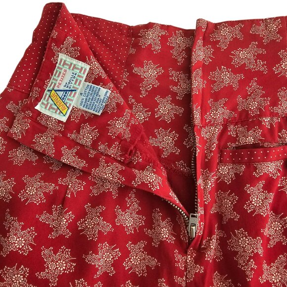 Avenue By Mereille Bitton Floral Polka Dot Vintage Shorts | EUC | 4P | Red White - Picture 10 of 16